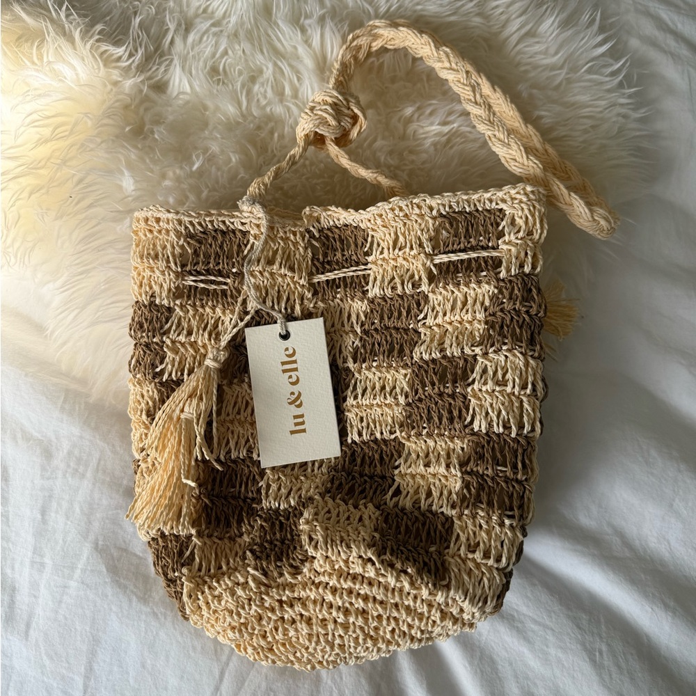 Tan and Brown Woven Bag